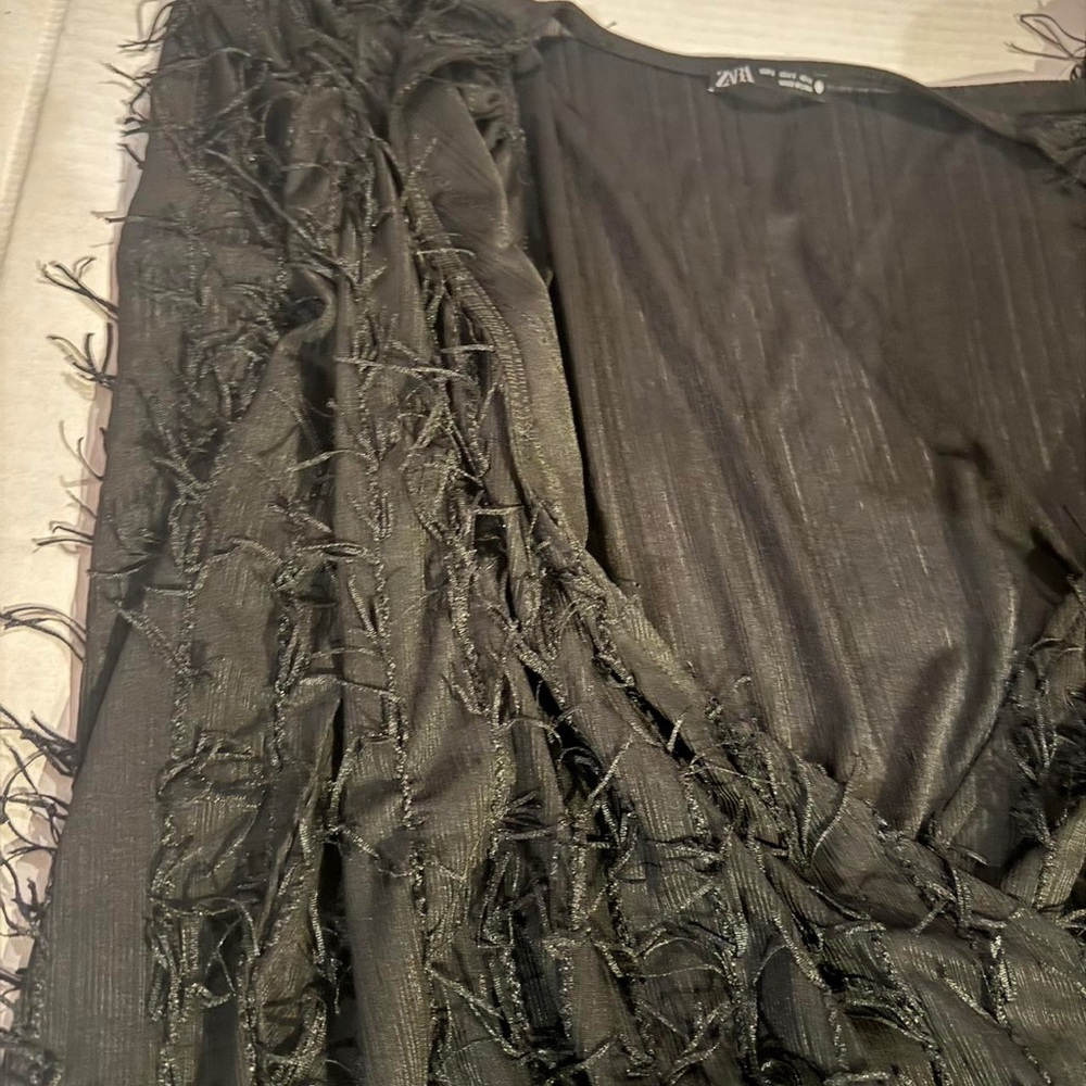 Zara Black Ribbed Top - Picture 3 of 4